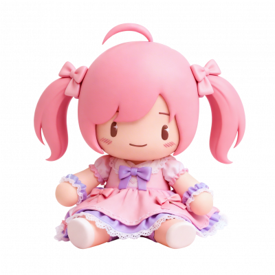 3d anime toy girl pink